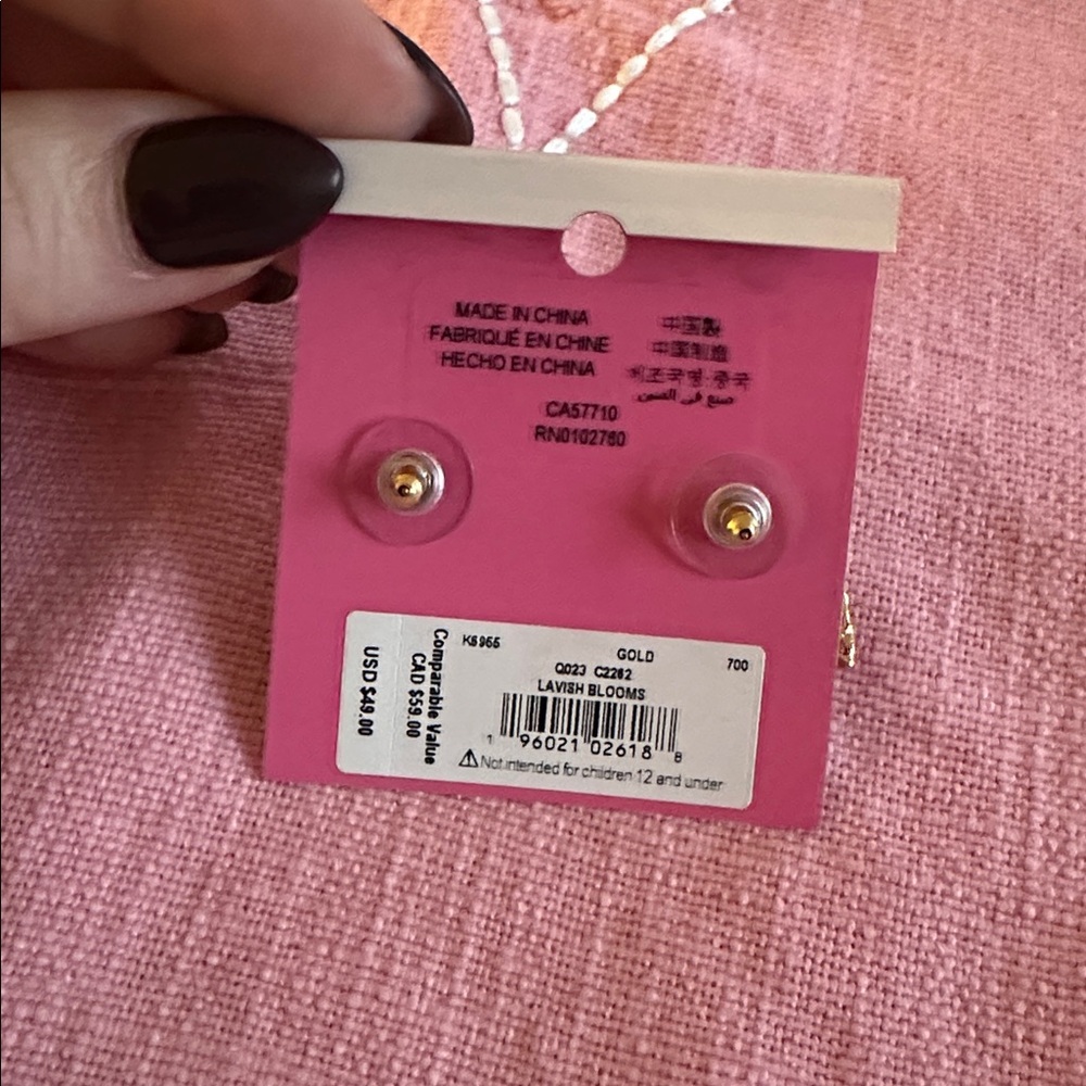 Kate Spade Gold Leaf Earrings with Pearls - Picture 2 of 2